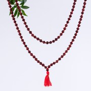 9007 Red Sandal Mala on Knotted Cord-9007-02